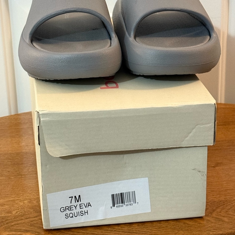 J Slides Gray Sandals Comfortable Slip-On Design